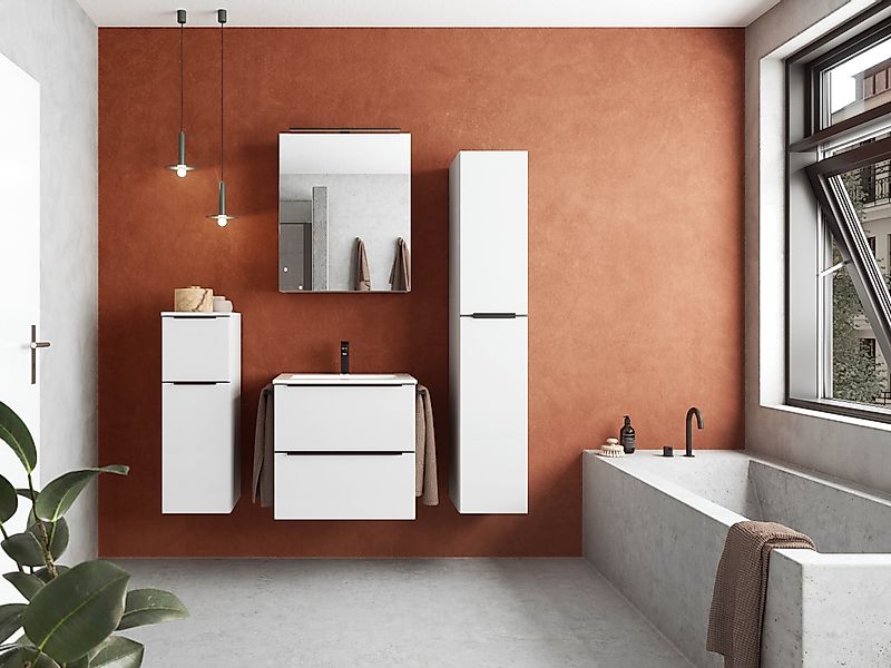 nobilia® Badmöbel-Set Levere, (4-St., vormontiert, mit günstig online kaufen