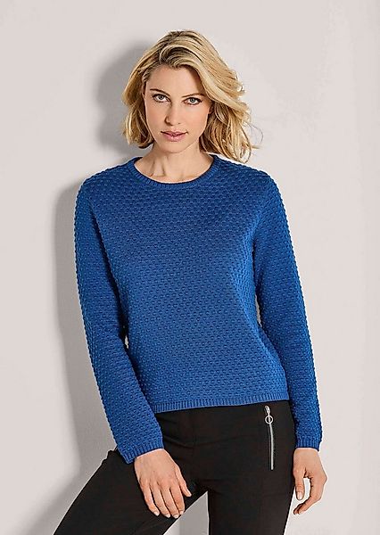 MADELEINE Strickpullover Eleganter Baumwollpullover mit Noppenstruktur Herb günstig online kaufen