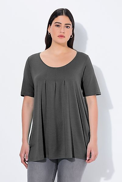 Ulla Popken T-Shirt T-Shirt Zierfalten A-Linie günstig online kaufen