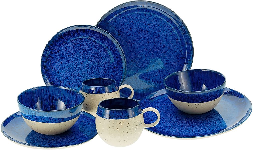 CreaTable Kombiservice »Geschirr-Set Deep Blue Sea« Service, jedes Stück is günstig online kaufen