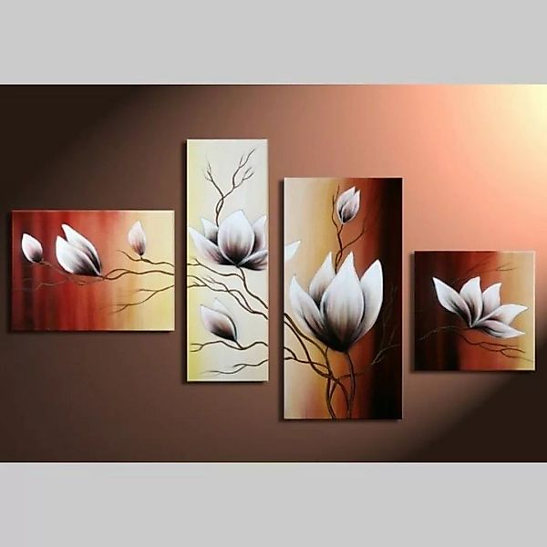 4 Leinwandbilder MAGNOLIA (5) 120 x 70cm Handgemalt günstig online kaufen