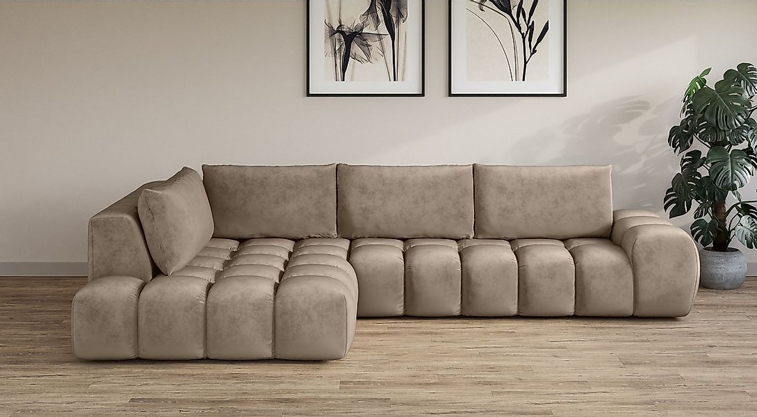 OTTO home Ecksofa AZITA L-Form, XXL 352 cm Designsofa in Bubble-Opitk, lose günstig online kaufen