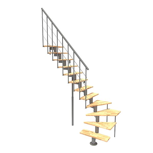 Minka Mittelholmtreppe Comfort Top Turn Buche Grau Raumhöhe bis 312 cm günstig online kaufen