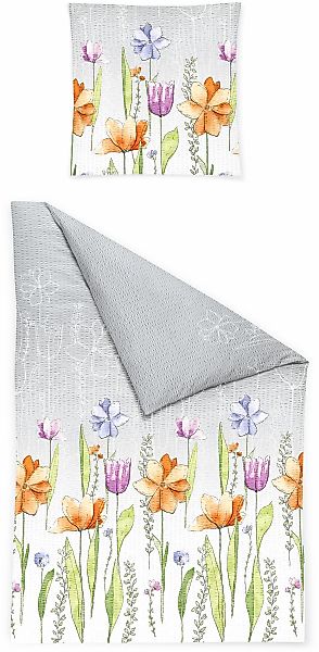 BIERBAUM Bettwäsche "3155" 2 Stk. tlg. Seersucker, 100 % Baumwolle, pflegel günstig online kaufen