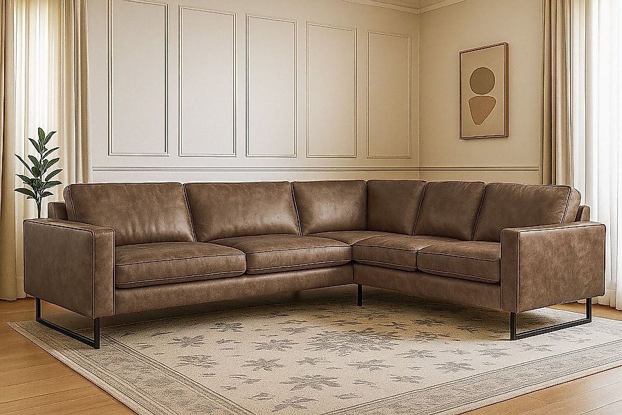 Home affaire Ecksofa Pinto, XXL, 250/290 cm, langer Schenkel, Ottomane, Cor günstig online kaufen