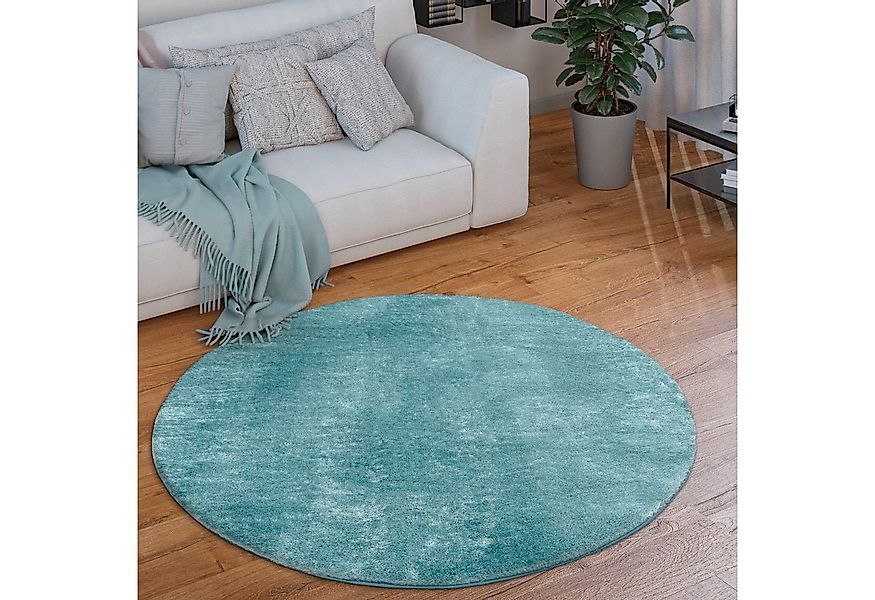 Paco Home Teppich Cadiz 630, rund, Höhe: 14 mm, Kurzflor, Uni-Farben, beson günstig online kaufen