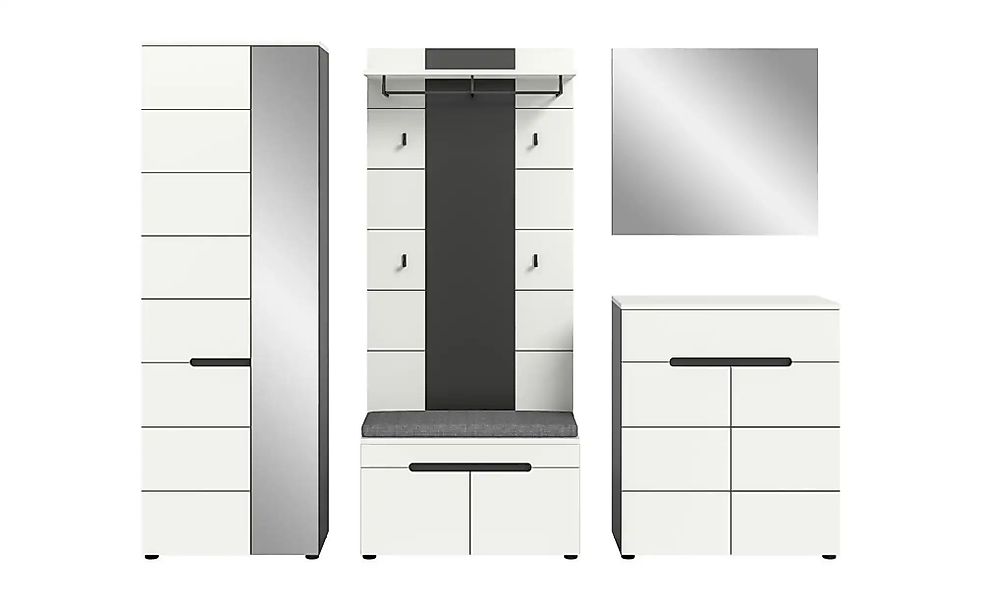 Garderobenkombination   ¦ grau ¦ Maße (cm): B: 255 H: 190 Garderoben & Klei günstig online kaufen