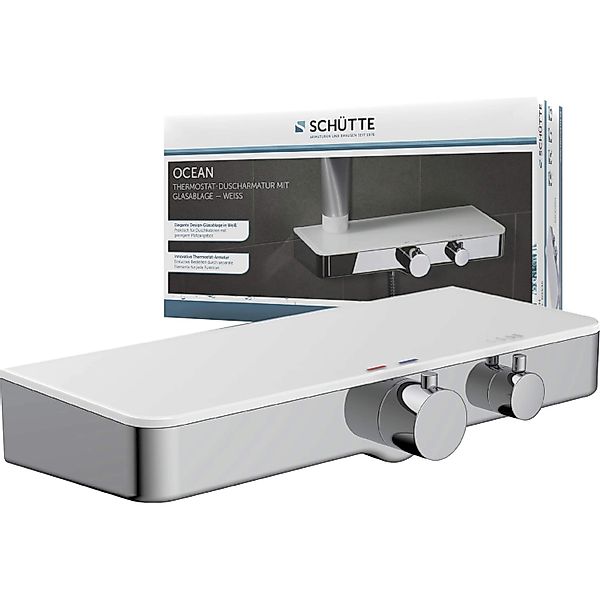 Schütte Thermostat-Duscharmatur Ocean mit Ablage Chrom-Weiß günstig online kaufen