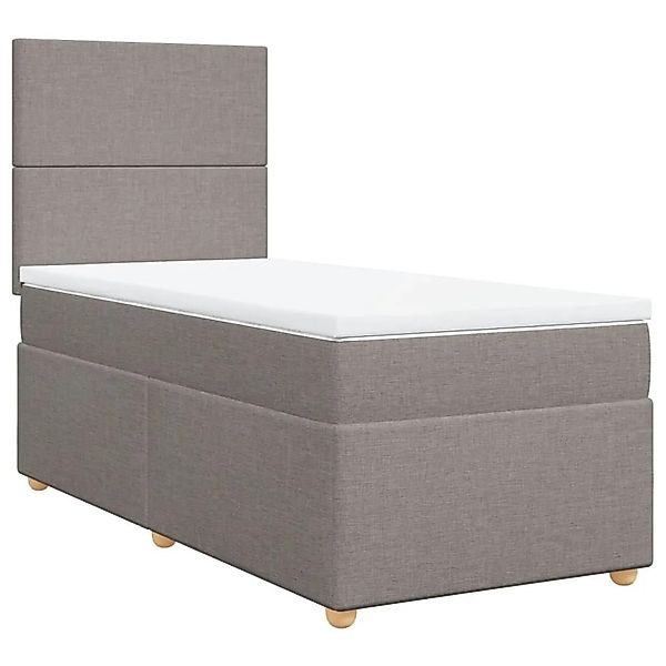 vidaXL Boxspringbett mit Matratze Taupe 90x190 cm Stoff 3291132 günstig online kaufen