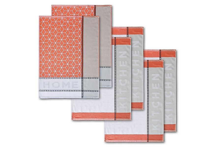 Dyckhoff Geschirrtuch HOME / KITCHEN, Maße je Tuch ca. 50x70 cm, (Set, 6-tl günstig online kaufen