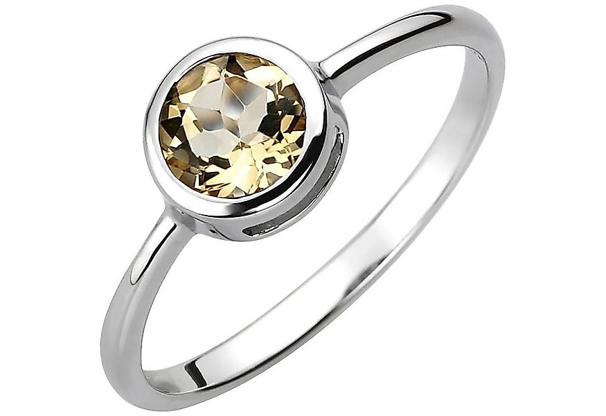 Schmuck Krone Silberring Solitär Ring aus 925 Silber mit Citrin gelb-orange günstig online kaufen