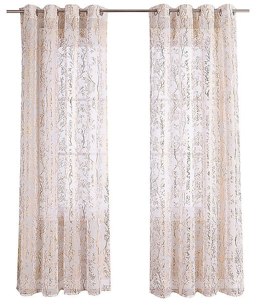 Joyswahl Gardine (1 St), Ösen, transparent, Voile, mit Glanzdruck günstig online kaufen