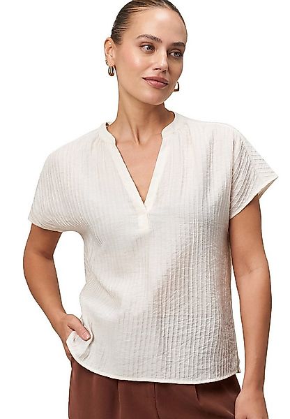 Zero Crinklebluse Damen Crinkle-Bluse mit V-Ausschnitt günstig online kaufen