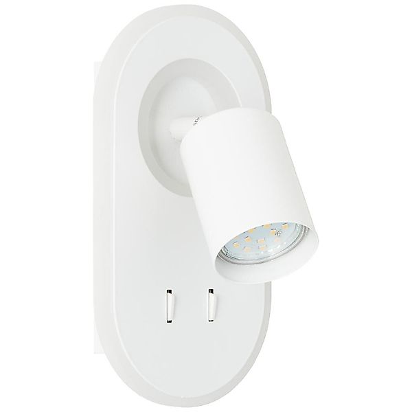 LED Wandleuchte Kimon in Weiß 2x 5W 1200lm mit Lesearm günstig online kaufen