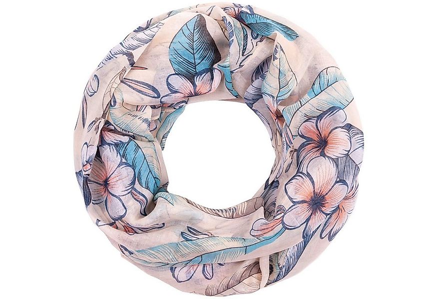 Faera Loop, Damen Schal mit tropischen Blüten weich und leicht Loop Rundsch günstig online kaufen