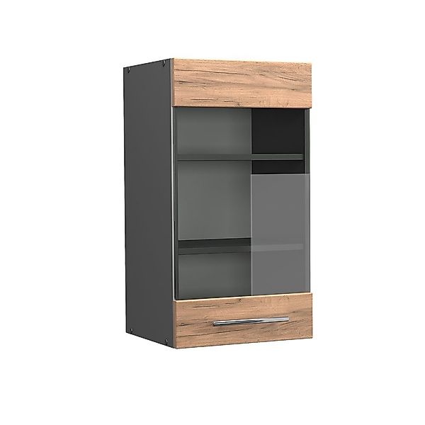 Vicco Glashängeschrank Fame-Line, Goldkraft Eiche/Anthrazit, 40 günstig online kaufen