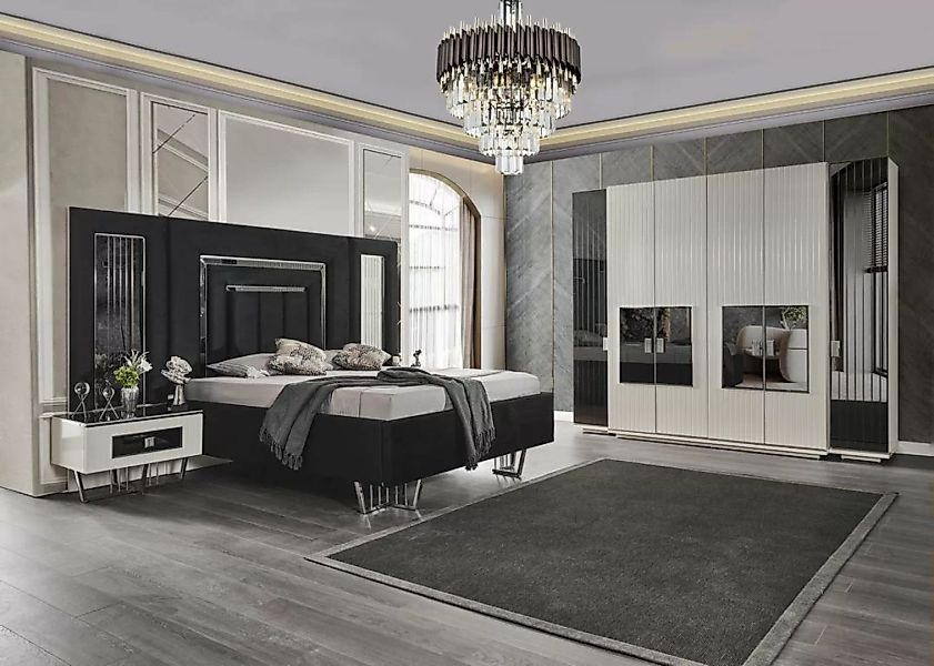 JVmoebel Bett Schlafzimmer Schrank Möbel Metall Luxus Betten Elegant Bett M günstig online kaufen