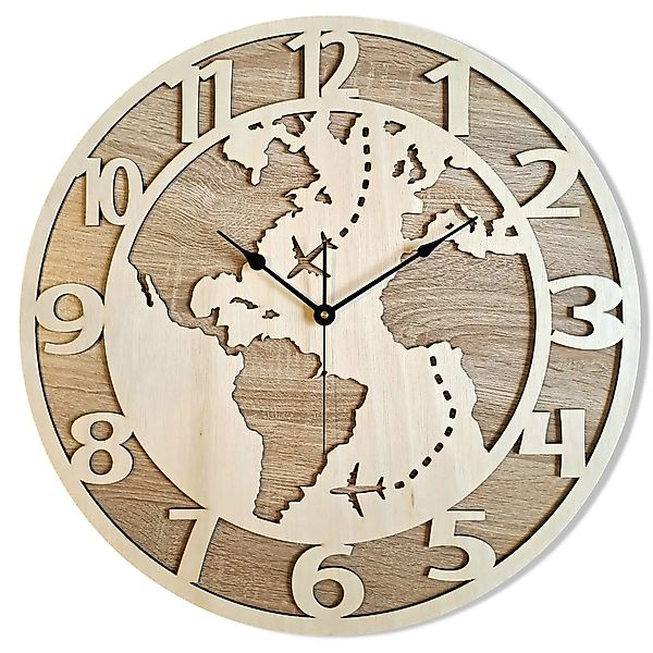 ORNAMENTI Wanduhr Grosse, Moderne, holz Wanduhr günstig online kaufen