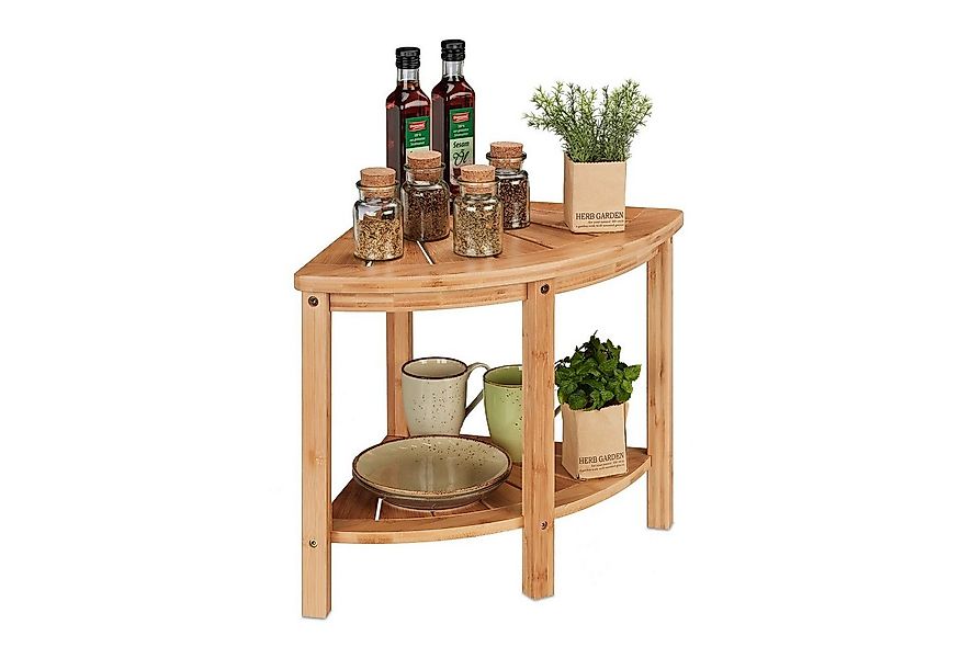 relaxdays Eckregal Bambus Eckregal für die Küche günstig online kaufen