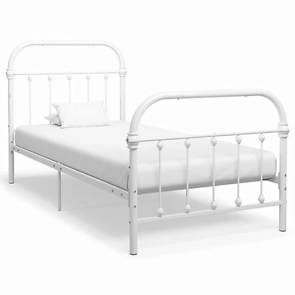 furnicato Bett Bettgestell Weiß Metall 90×200 cm günstig online kaufen