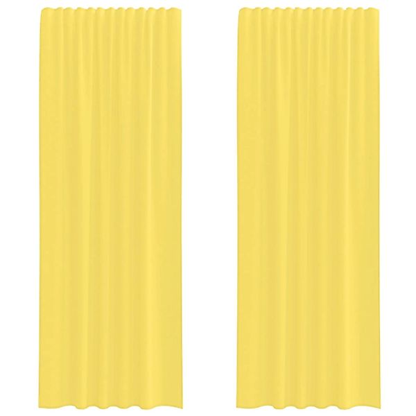 vidaXL Voile Vorhänge mit Stangentaschen 2 Stk Gelb 4102230 günstig online kaufen
