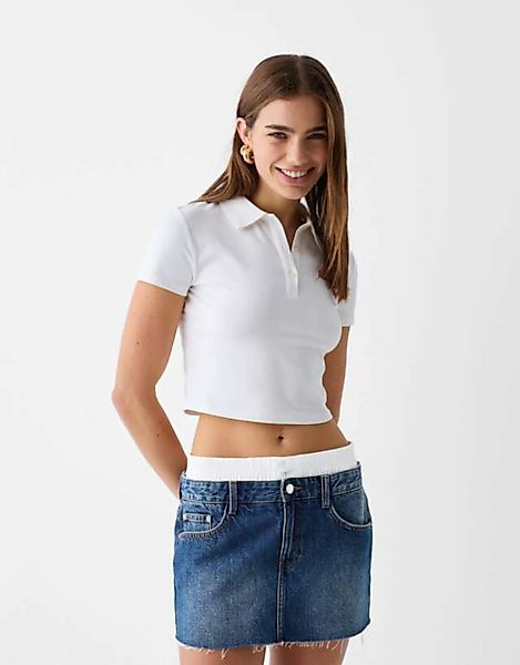 Bershka Underwear-Mini-Jeansrock Damen L Blau günstig online kaufen