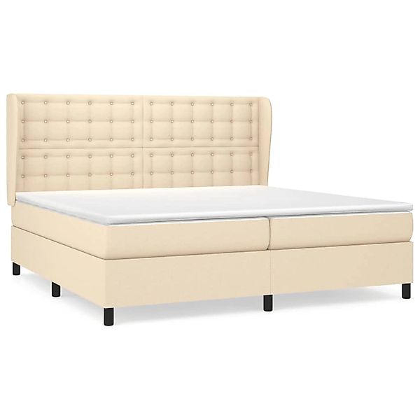 vidaXL Boxspringbett Boxspringbett mit Matratze Creme 200x200 cm Stoff Bett günstig online kaufen