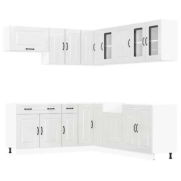 vidaXL 11-Tlg Küchenschrank-Set Kalmar Hochglanz-Weiß Holzwerkstoff 3314913 günstig online kaufen