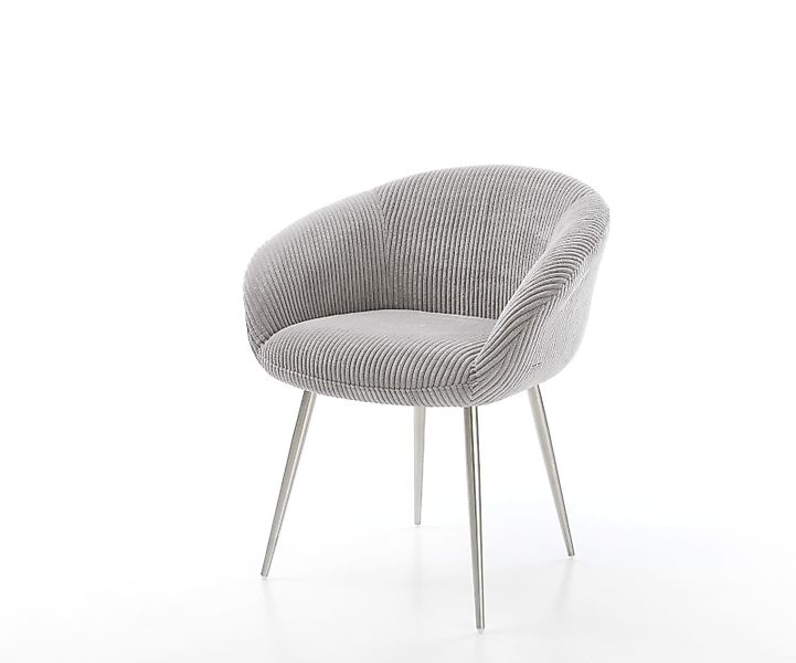 Esszimmerstuhl Vinka-Flex mit Armlehnen Materialmix Schlamm 4-Fuß konisch S günstig online kaufen