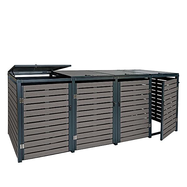 Proregal 4er Mülltonnenverkleidung HxBxT 119x264x84 cm Anthrazit Mülltonnen günstig online kaufen