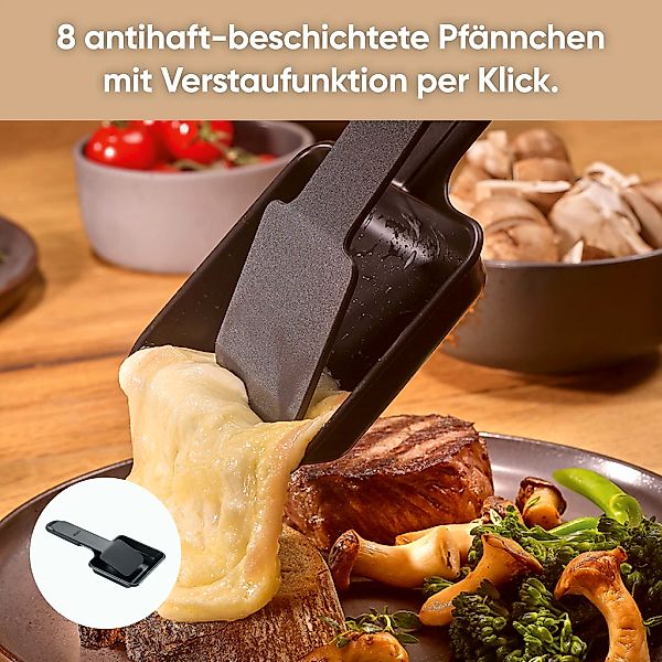 Severin Raclette "Black Line Lite RG 2365" 8 Stk. Raclettepfännchen 1.400 W günstig online kaufen
