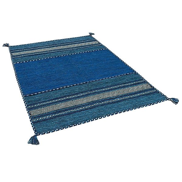 Pergamon Natur Teppich Kelim Navarro Blau 250x350cm günstig online kaufen