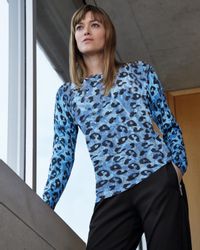 Hajo Rundhalspullover Pullover mit Animalprint günstig online kaufen