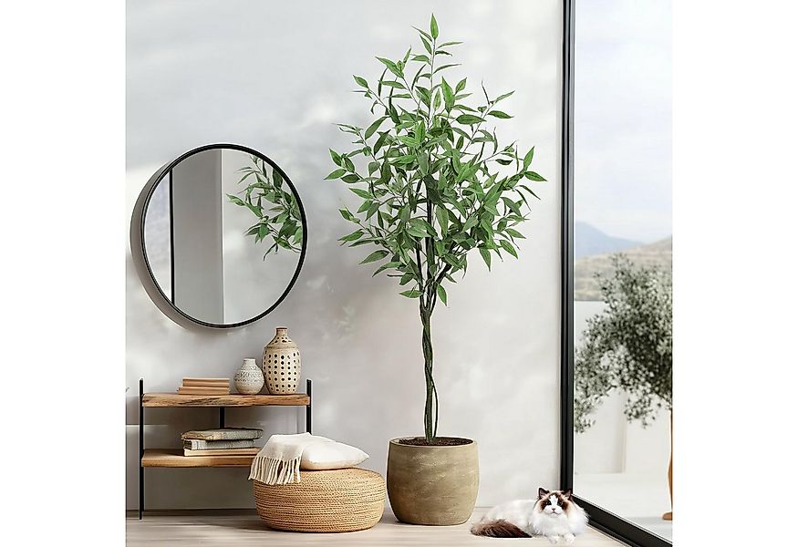 Kunstbaum Kunst-Eukalyptus Kunstpflanzen künstlicher Baum 122/152/182cm, Ga günstig online kaufen