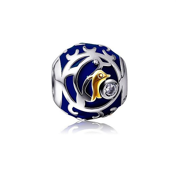 PANDACHARMS Bead Goldene Delfine im Ozean Charm für Charm Armband, 925 Silb günstig online kaufen