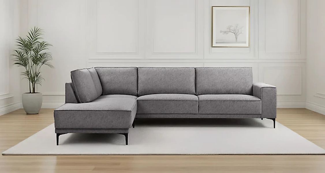 PLACES OF STYLE Ecksofa »Polsterecke Oland, Struktur, Flachgewebe, Luxus-Mi günstig online kaufen