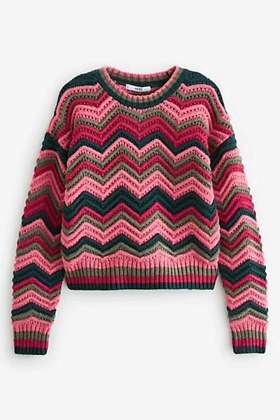 Next Strickpullover Pullover mit Zickzackstreifen (1-tlg) günstig online kaufen