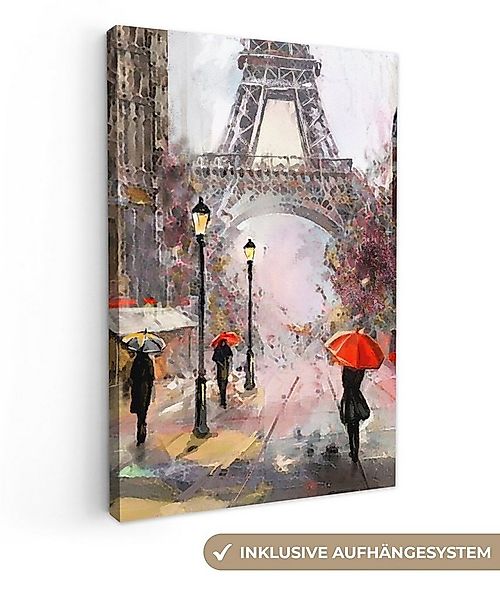 OneMillionCanvasses® Leinwandbild Kunstdrucke - Paris - Eiffelturm - Regens günstig online kaufen