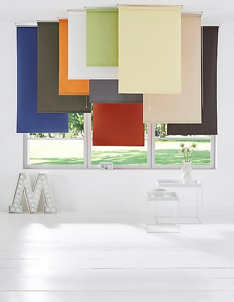 sunlines Seitenzugrollo "Uni" Lichtschutz mit Bohren 1 Stück günstig online kaufen