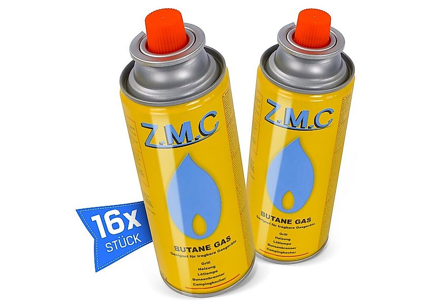 ZMC Gaskartusche 16x Butan Gas Kartusche 227g Butangas Bajonett-Anschluss, günstig online kaufen