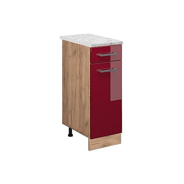 Vicco Unterschrank R-Line, Bordeaux Hochglanz/Goldkraft Eiche, 30 cm AP Mar günstig online kaufen