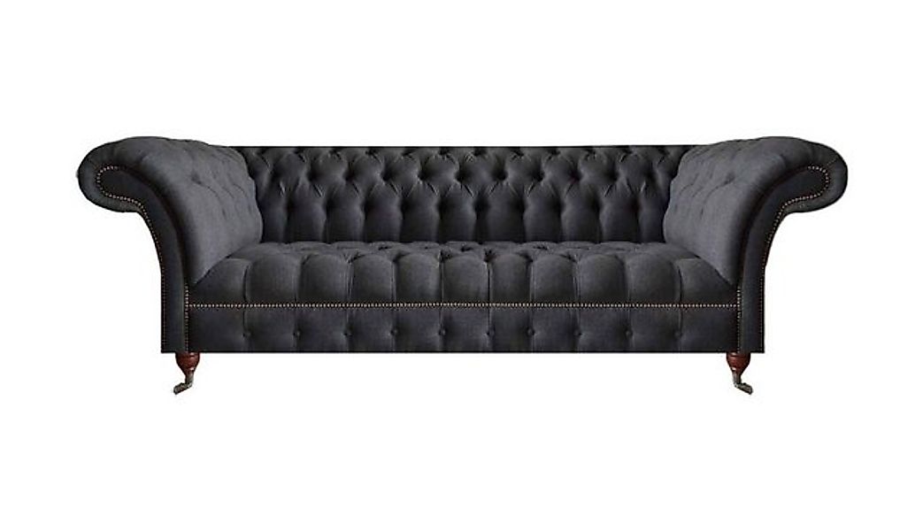 Xlmoebel Chesterfield-Sofa Schwarzes Stoffsofa Wohnzimmermöbel Sitzgelegenh günstig online kaufen