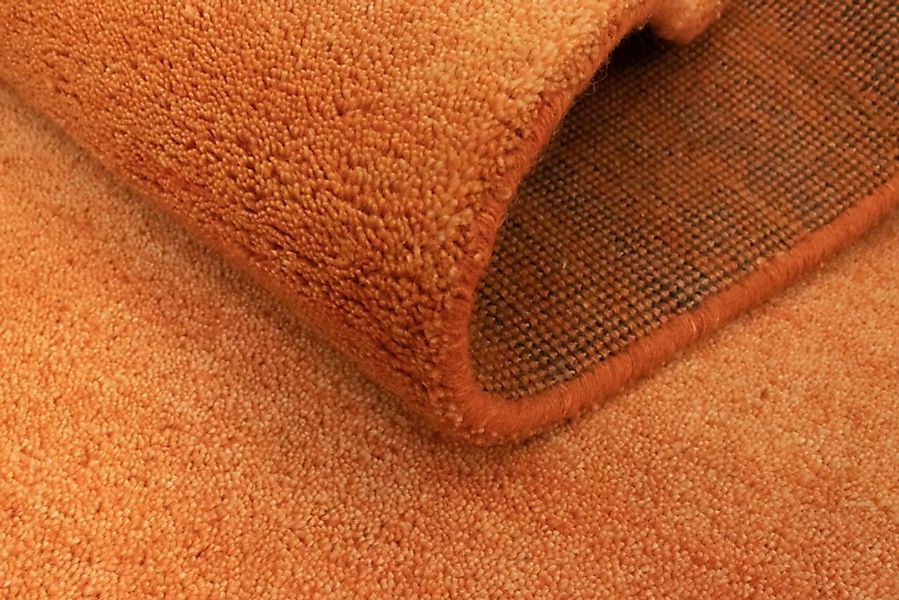 morgenland Wollteppich »Einfarbig Arancione 200 x 80 cm«, rechteckig günstig online kaufen