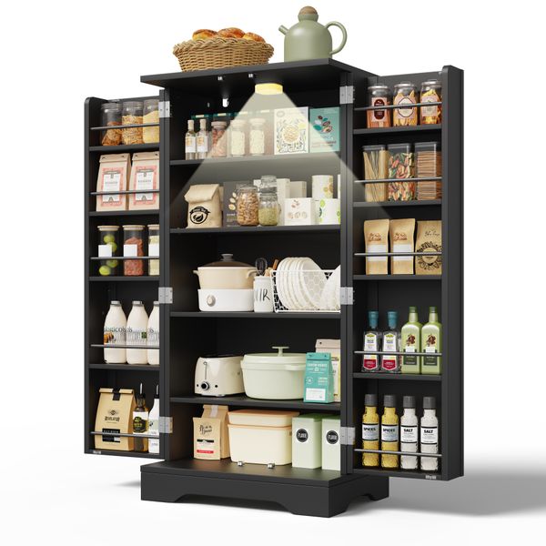 OKWISH Sideboard Modernes Küchenschrank (mit LED-Sensorlicht günstig online kaufen