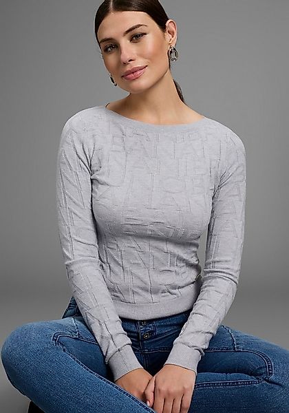 Bruno Banani Strickpullover mit Marken-Strickmuster günstig online kaufen