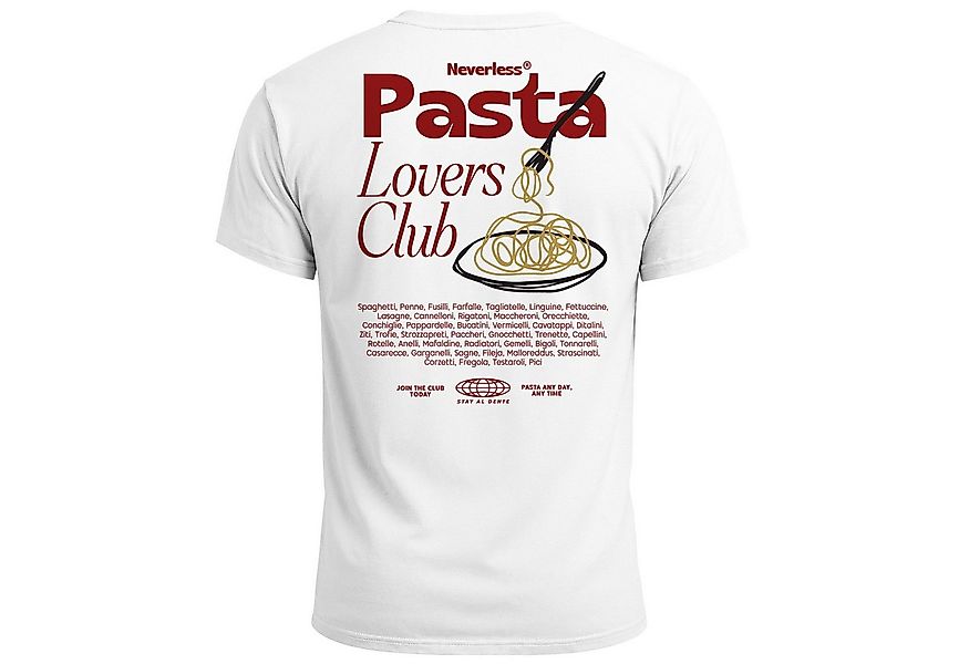 Neverless Print-Shirt Herren T-Shirt Backprint Pasta Lovers Club Nudeln Ita günstig online kaufen