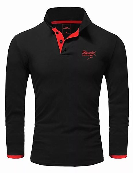 REPUBLIX Poloshirt OWEN Herren Basic Langarm Kontrast Polo Hemd günstig online kaufen