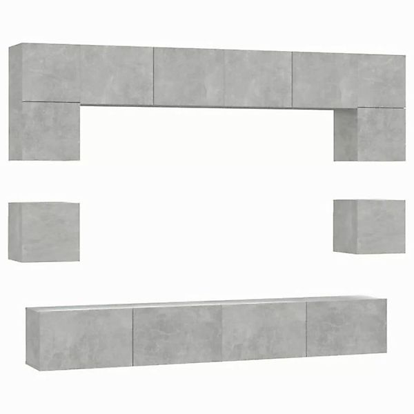 furnicato TV-Schrank 8-tlg. TV-Schrank-Set Betongrau Holzwerkstoff (1-St) günstig online kaufen