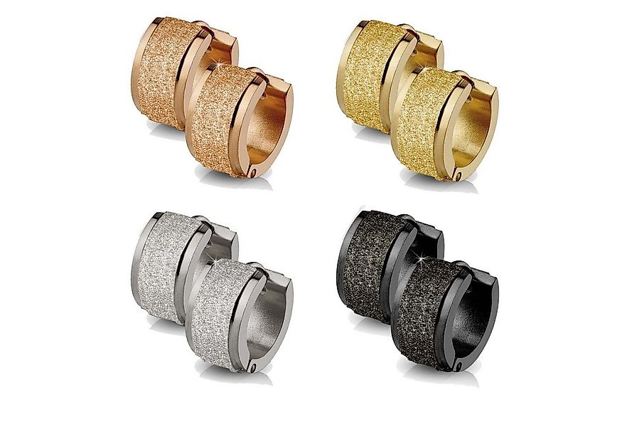 viva-adorno Paar Creolen 1 Paar Damen Klappcreolen Hoop Ohrringe Glitzer Ed günstig online kaufen