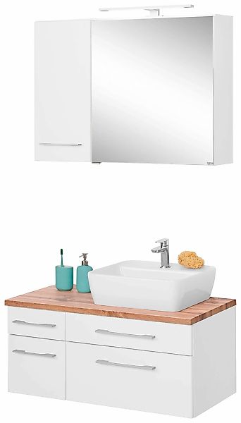 welltime Badmöbel-Set "Davos" 3 Stk. tlg. Breite 50 cm, mit extra Regal günstig online kaufen